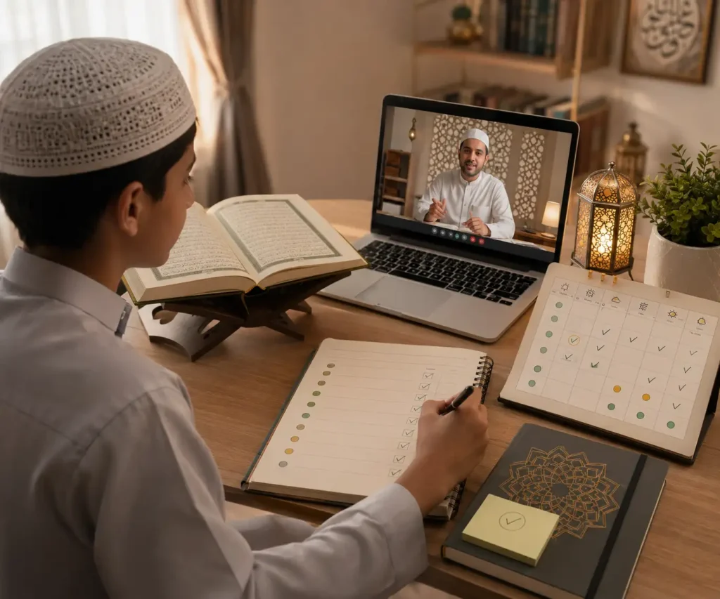 Live Quran learning session conducted online