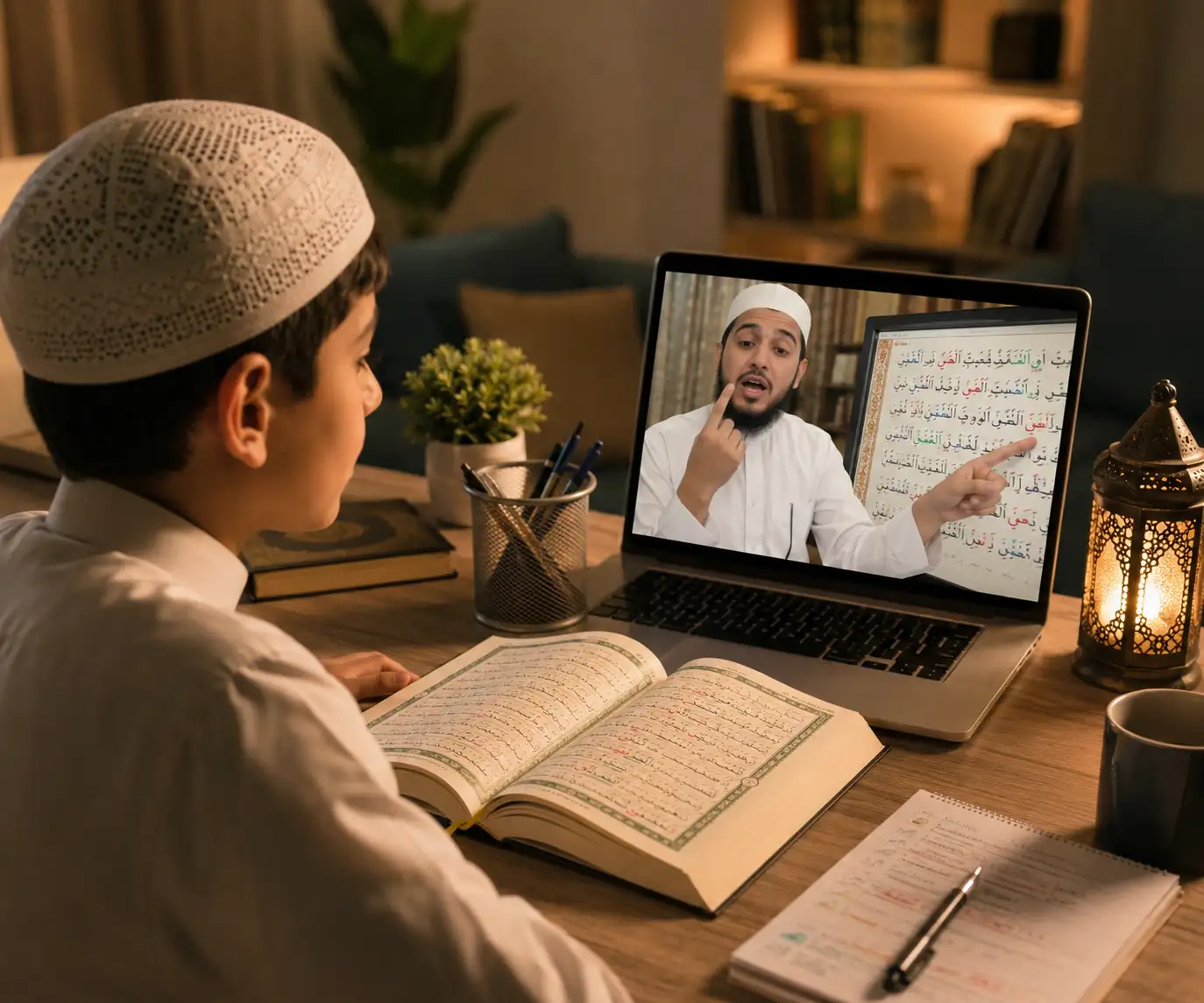 Experienced Quran teacher conducting Online Quran Classes Los Angeles through live video sessions.