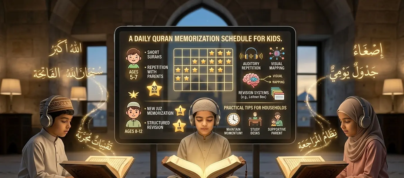 Quran Memorization Schedule for Kids Daily learning plan